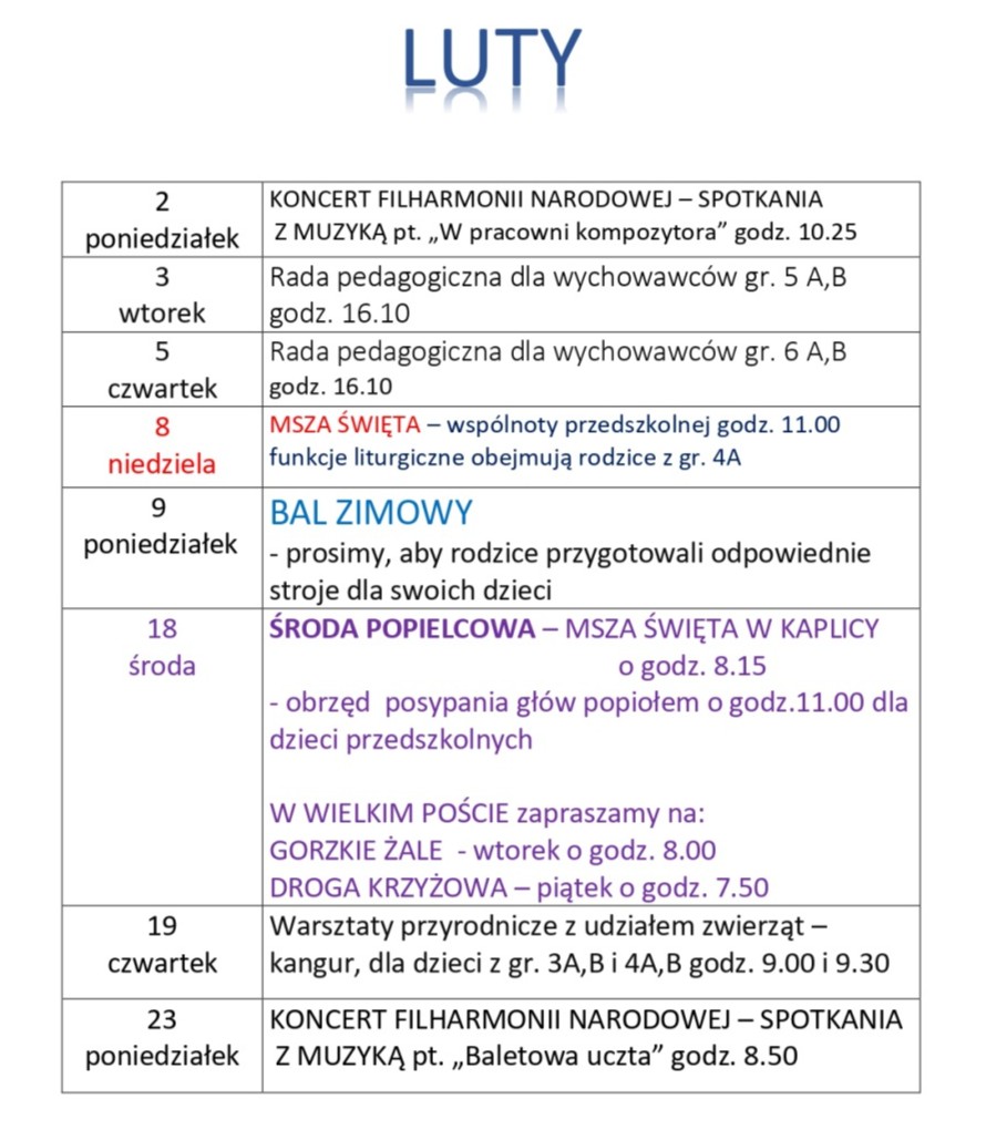 Kalendarium październik 2024